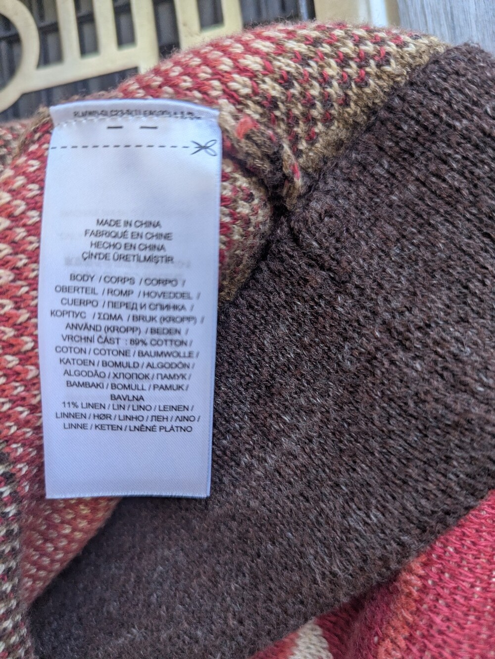 Lauren Ralph Lauren Southwest Tie Cardigan Cotton Linen - Picture 3 of 4